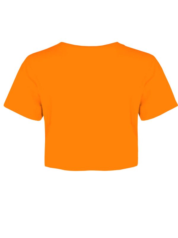 Pop Factory Bat Shit Crazy Orange Boxy Crop Top