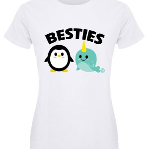 Pop Factory Besties Ladies White T-Shirt