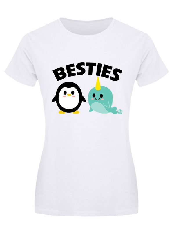 Pop Factory Besties Ladies White T-Shirt