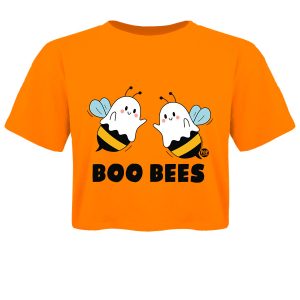 Pop Factory Boo Bees Ladies Orange Boxy Crop Top