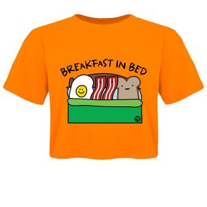 Pop Factory Breakfast In Bed Ladies Orange Boxy Crop Top