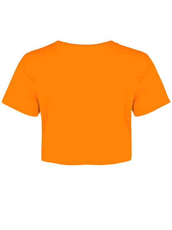 Pop Factory Breakfast In Bed Ladies Orange Boxy Crop Top