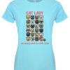 Pop Factory Cat Lady Ladies Turquoise T-Shirt