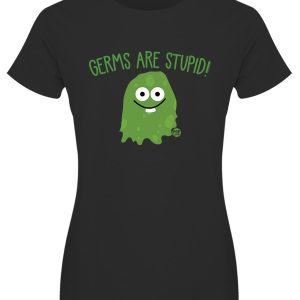 Pop Factory Germs Are Stupid Ladies Black T Shirt 1