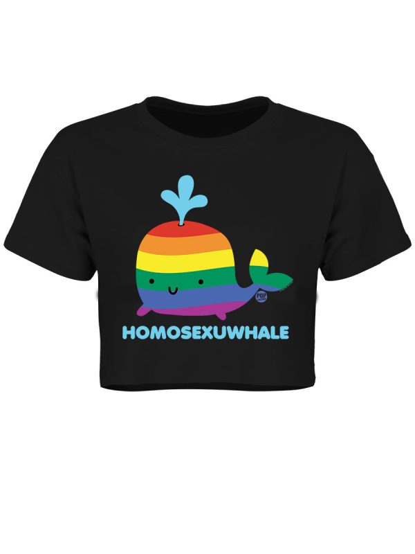 Pop Factory Homosexuwhale Ladies Black Boxy Crop Top