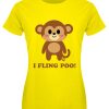 Pop Factory I Fling Poo! Ladies Yellow T-Shirt