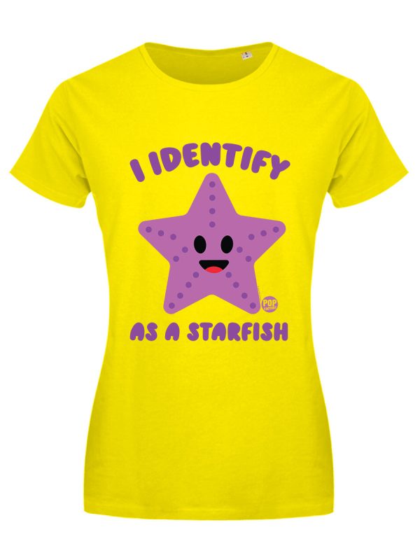 Pop Factory I Identify As A Starfish Ladies Yellow T-Shirt