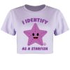 Pop Factory I Identify As A Starfish Lilac Boxy Crop Top