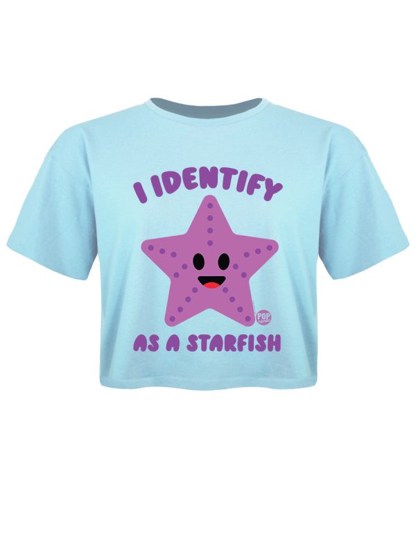 Pop Factory I Identify As A Starfish Sky Blue Boxy Crop Top