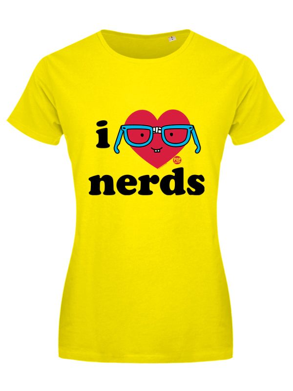 Pop Factory I Love Nerds Ladies Yellow T-Shirt