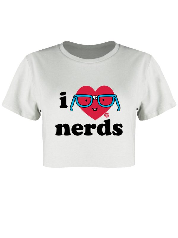 Pop Factory I Love Nerds White Boxy Crop Top