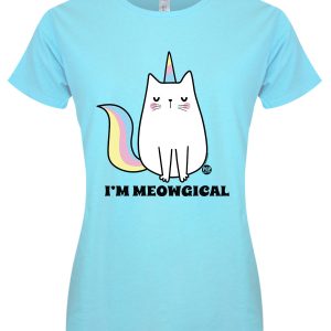 Pop Factory Im Meowgical Ladies Turquoise T Shirt 1