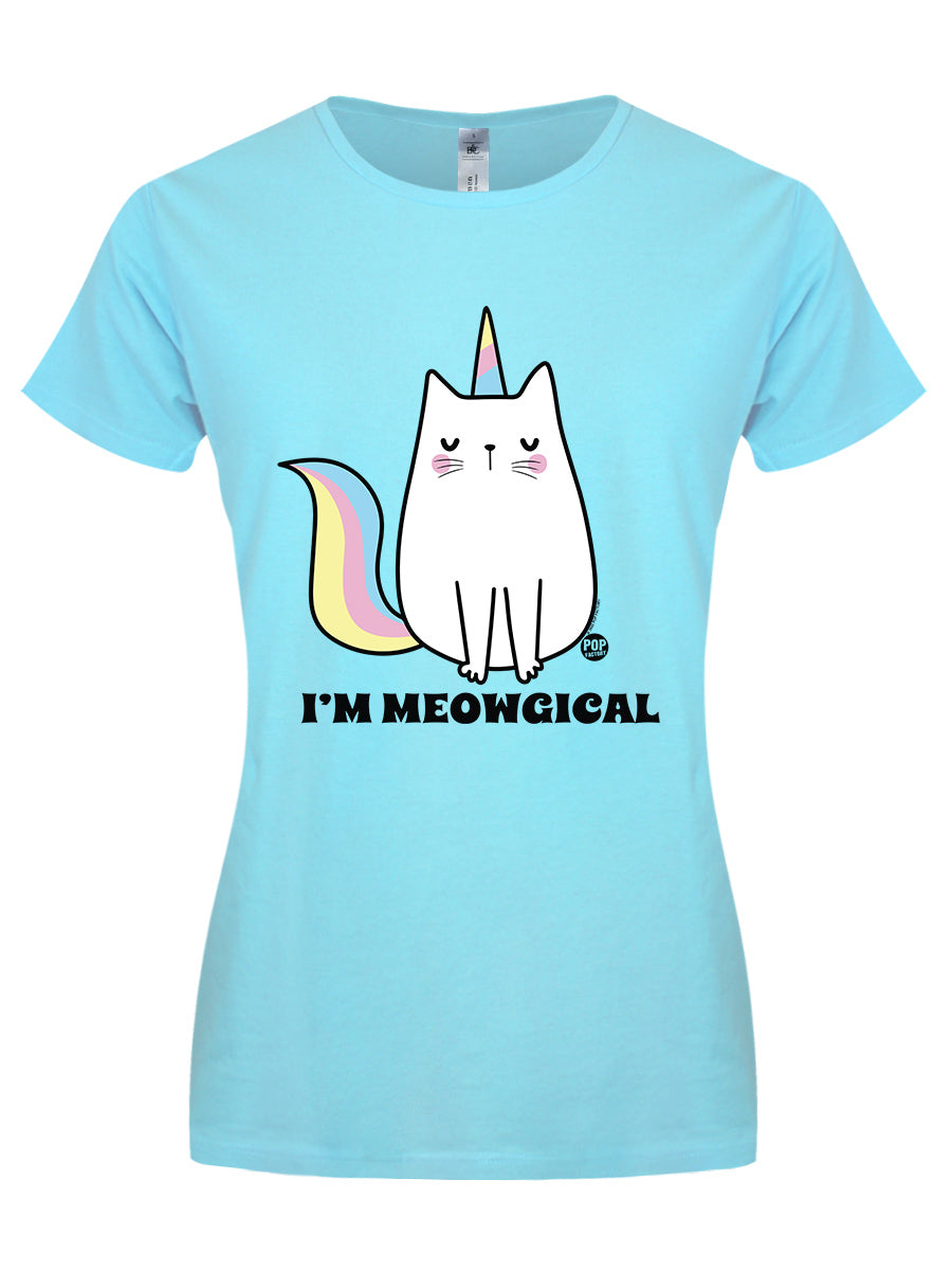 Pop Factory I'm Meowgical Ladies Turquoise T-Shirt