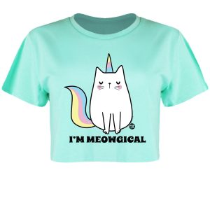 Pop Factory Meowgical Ladies Peppermint Boxy Crop Top