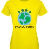 Pop Factory Peas On Earth Ladies Yellow T-Shirt