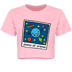 Pop Factory Photo of Uranus Ladies Light Pink Boxy Crop Top 1