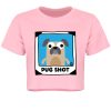 Pop Factory Pug Shot Ladies Light Pink Boxy Crop Top