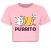 Pop Factory Purrito Ladies Light Pink Boxy Crop Top