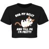 Pop Factory Rub My Belly And Tell Me I’m Pretty Ladies Black Boxy Crop Top