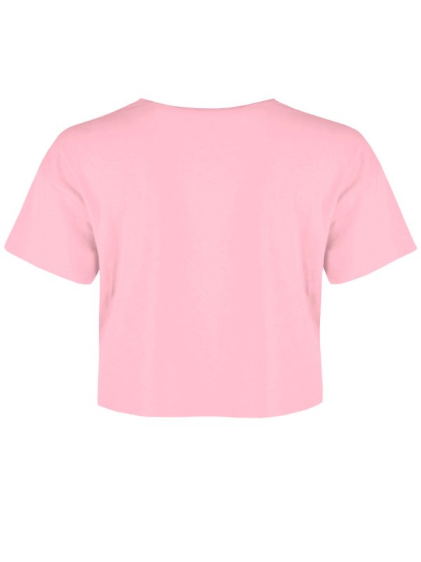 Pop Factory Spooning Leads To Forking Ladies Light Pink Crop Top