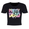 Pretty Dead Pastel Goth Black Crop Top