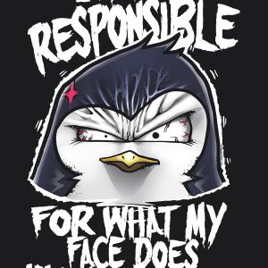 Psycho Penguin Not Responsible Ladies Premium Black T Shirt 3