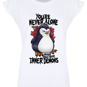Psycho Penguin You’re Never Alone When You Have Inner Demons Ladies White Premium T-Shirt