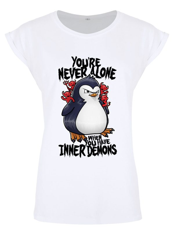 Psycho Penguin You’re Never Alone When You Have Inner Demons Ladies White Premium T-Shirt