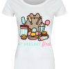 Pusheen Eat Dessert First Ladies White T-Shirt