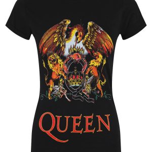 Queen Classic Crest ladies Black T-Shirt