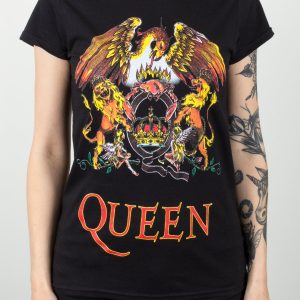 Queen Classic Crest ladies Black T Shirt 3