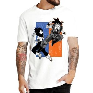 Red Goku And Blue Vegeta Fight Dragon Ball Z T-Shirt