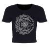Requiem Collective Monochrome Pentacle Black Crop Top