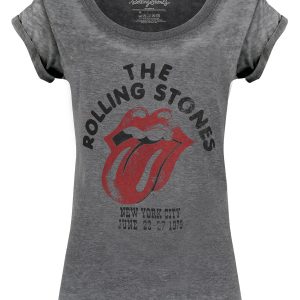 Rolling Stones NYC 75 Ladies Burnout T Shirt 1