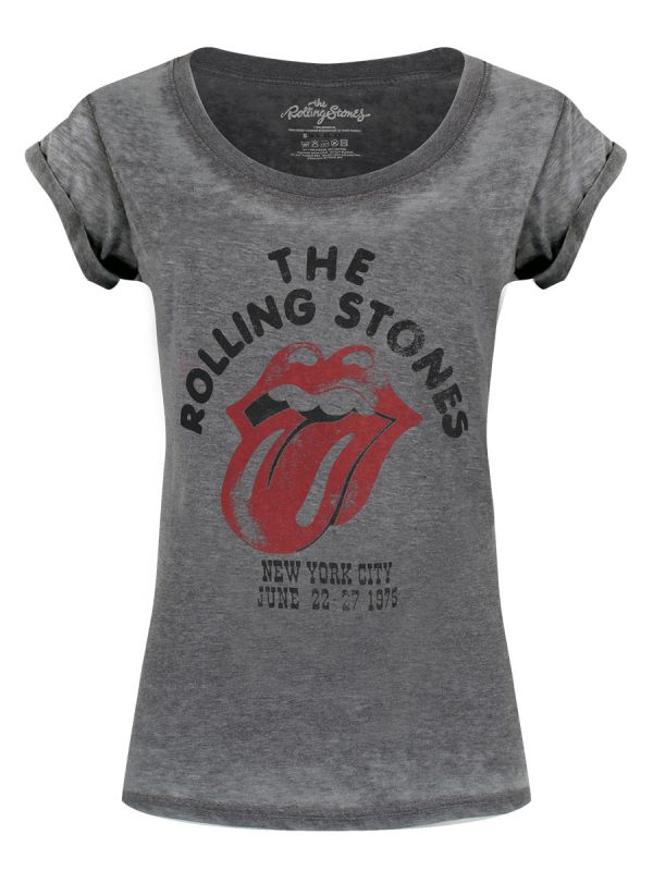 Rolling Stones NYC 75 Ladies Burnout T-Shirt