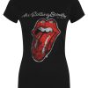 Rolling Stones Plastered Tongue Ladies Black T-Shirt