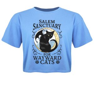 Salem Sanctuary For Wayward Cats Cornflower Blue Crop Top 1