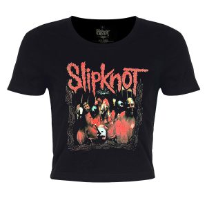 Slipknot Band Frame Ladies Black Crop Top