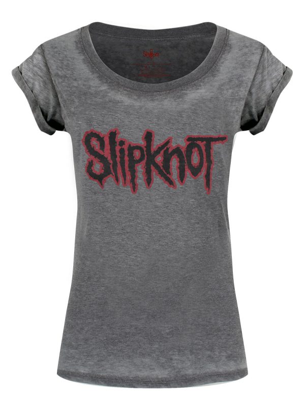 Slipknot Logo Ladies Burnout T-Shirt