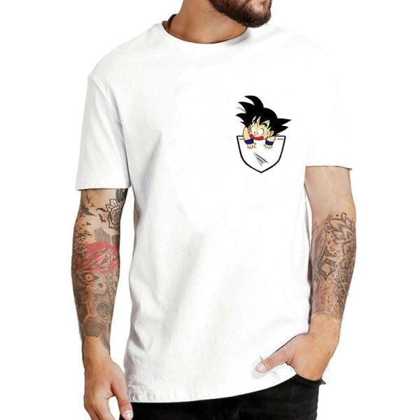 Smiling Goku On Pocket Of Dragon Ball Z T-Shirt