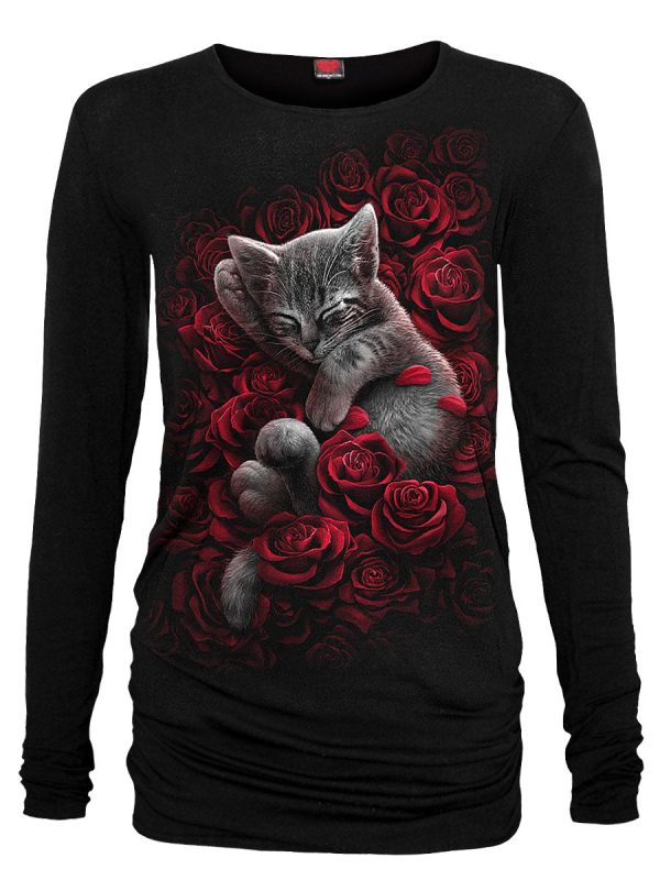 Spiral Bed Of Roses Black Baggy Top