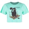 Spooky Cat Summoning Spirits Peppermint Boxy Crop Top