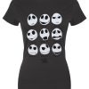 The Nightmare Before Christmas Many Faces Of Jack Ladies Grey T-Shirt
