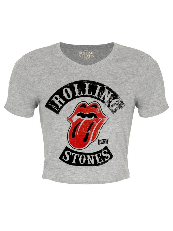 The Rolling Stones Tour ’78 Ladies Grey Crop Top
