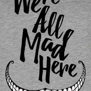 Were All Mad Here Ladies Premium Heather Grey T Shirt 3
