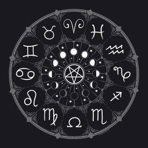 Zodiac Pentagram Ladies Black Crop Top 3