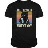 all i need is insulin and my cat black cat vintage shirt