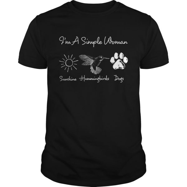 I’m A Simple Woman Sunshine Hummingbirds Dogs Shirt