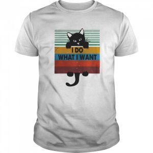 I Do What I Want Black Cat Vintage Retro shirt