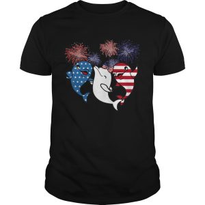 I love dolphins American flag veteran Independence Day shirt